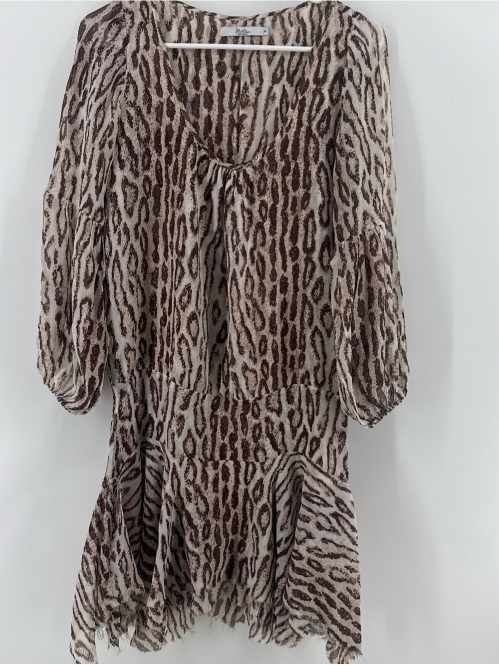 Daslu Made In Brazil Animal Print 100% Silk Dress SZ Small